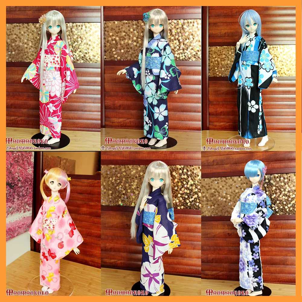 [High Quality] 1/3 1/4 Doll Fashionable Multi Colored Printed Japanese Kimono Bathrobe For BJD.DD.AP.MDD Azone For Fans DIY