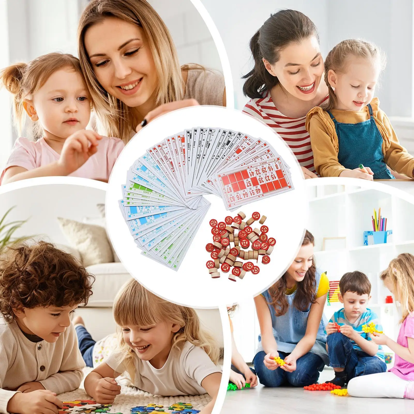 Ensemble de Bingo en bois, jouets éducatifs amusants pour adultes, jeu d'échecs en famille pour enfants, famille, amis, groupe, soirée, maison