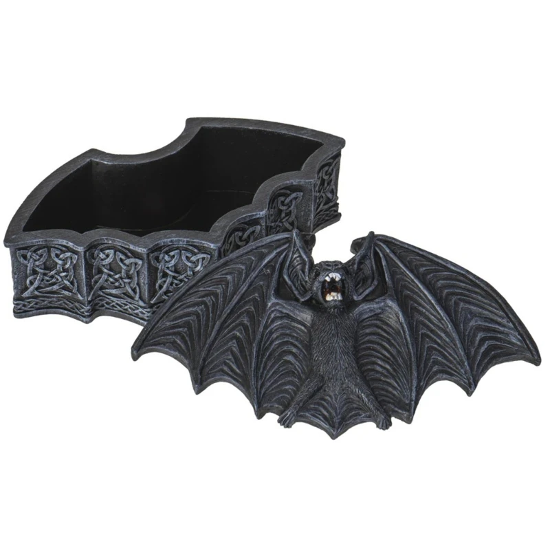 Unique Bat Shaped Resin Figurine Box Handmade Storage Container for Keys and Small Items Practical Jewelry Drop Shipping