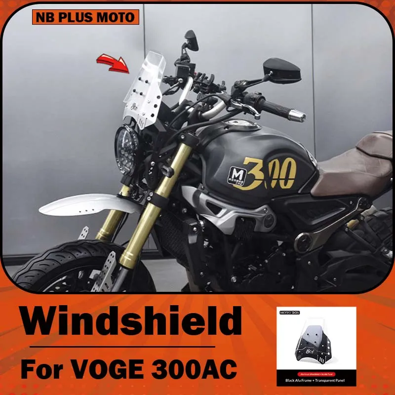 【Premium】For VOGE 300AC modified aluminum alloy transparent small windshield, front windshield decorative cover, protective defl