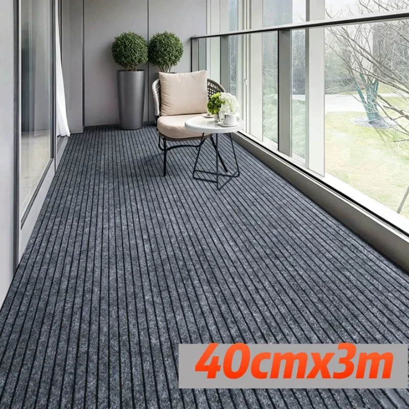 Polyester Classic Striped Kitchen Floor Mat Door Carpet, Close To The Ground, Non-slip and Anti-fouling, Strong Adsorption