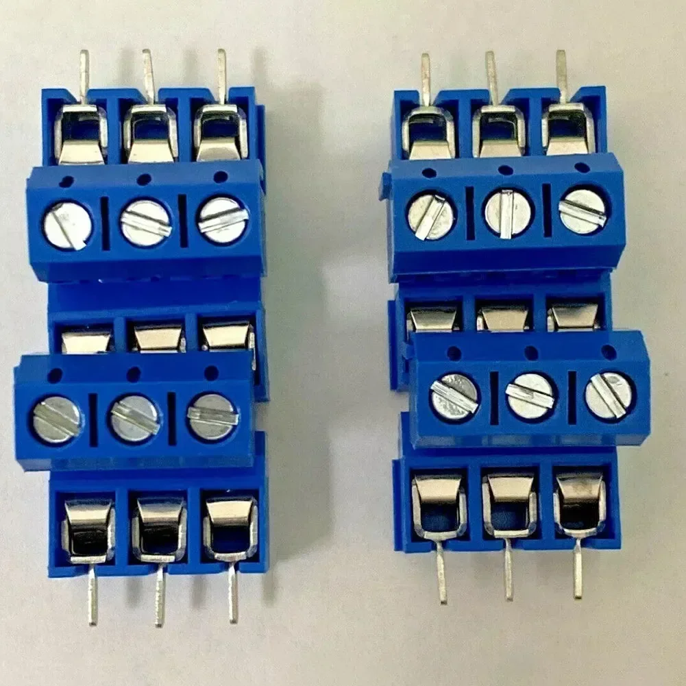 10pcs KF301-3P Terminal Blocks 3-Pin 5.08mm Blue Connect Terminal Connectors Screw Wire Adapter For DIY PCB Board Electronics