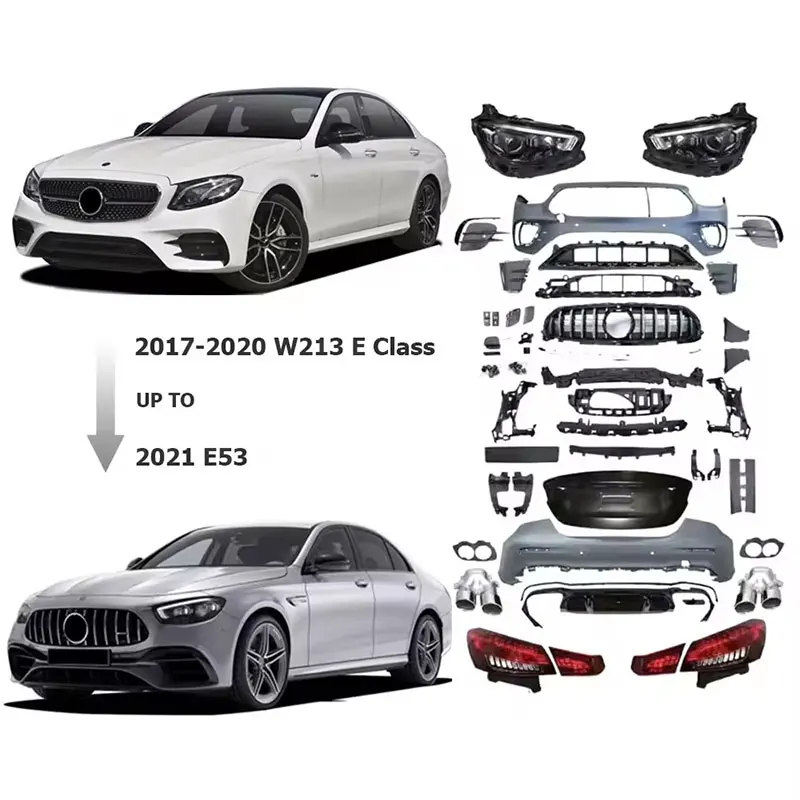 2017-20y W213 E300 E500 Old Upgrade to New 2021y E53 Car Auto Body Kits Parts Accessories Bumper for  Benz E Class