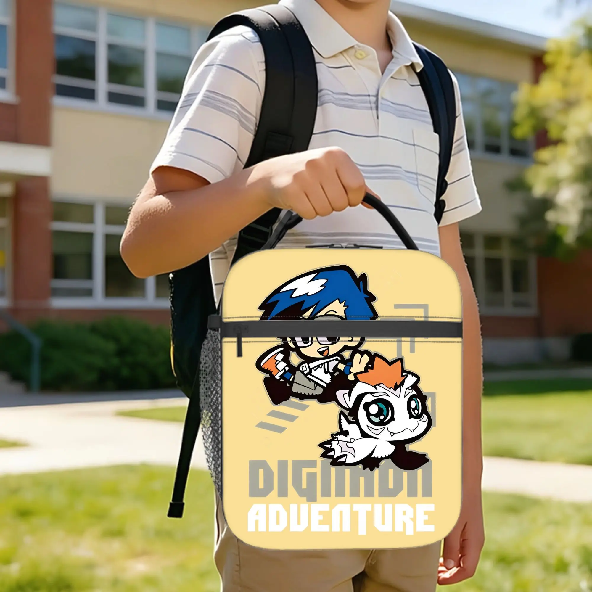 Digimon Adventure Joe Gomamon Insulated Lunch Bag Thermal Bag Meal Container  Leakproof Lunch Box Tote Food Storage Bags Office