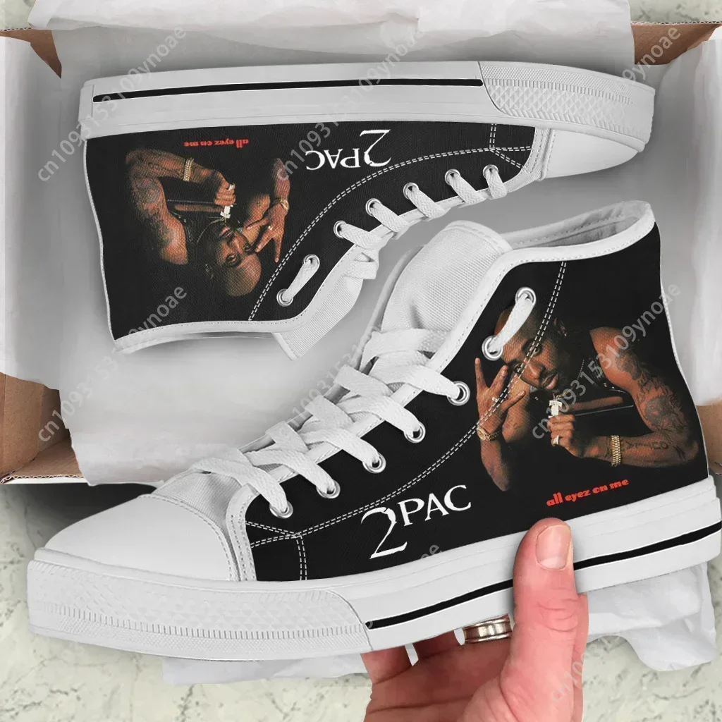 2pac Tupac All Eyez on Me Arrive Hot Summer Rap Fashion Lightweight High Top Classic Canvas Shoes Men Women Sneakers Board Shoe