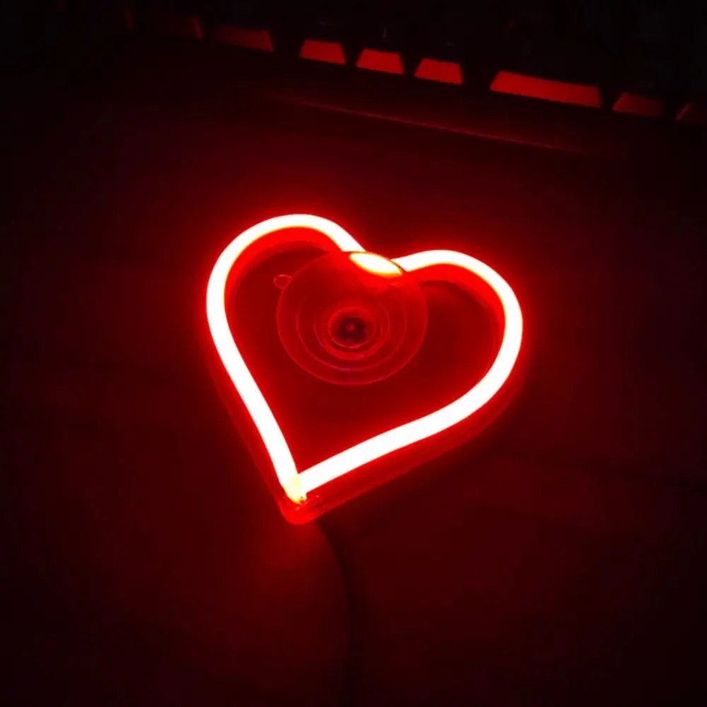 Heart-shaped Car LED Ambient Lights Window Decoration with Remote Control Car Window Neon Light Love Heart JDM Universal