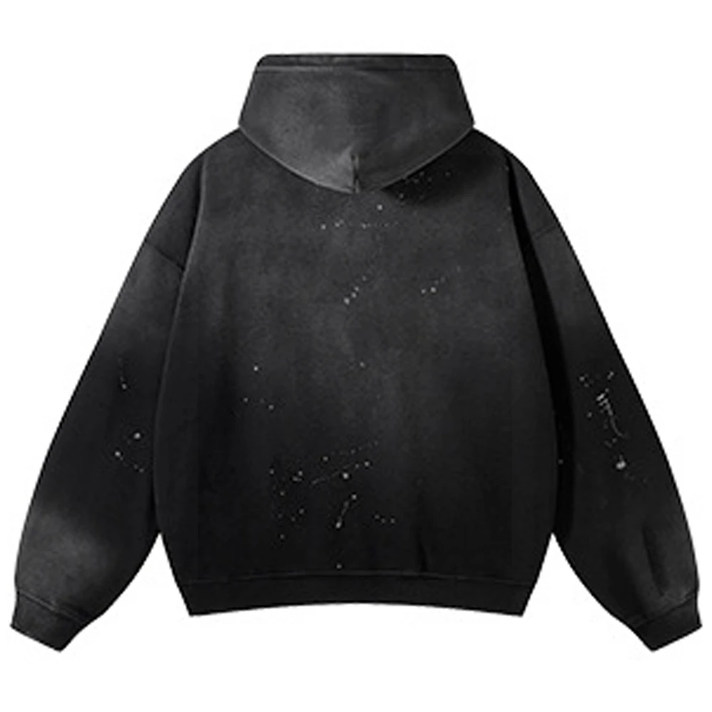 2025 جديد 460 جرام النافثة للحبر سترة هوديي تغيير تدريجي اللون ملابس عالية الجودة الأمريكية الرجعية البلوز ملابس غير رسمية يومية