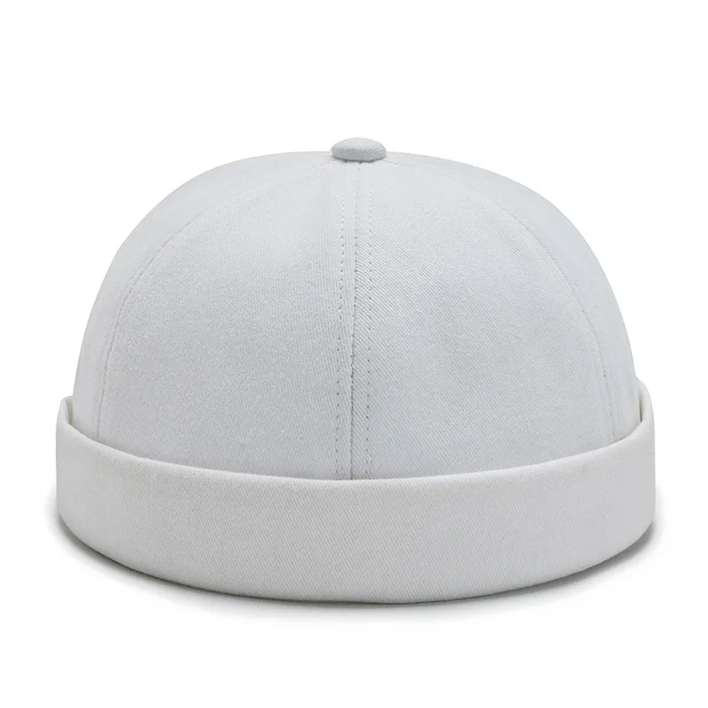 Vintage Men\'s Summer Cotton Brimless Skullies Cap Solid Color Street Portable Docker Hats Multipurpose Beanie Hat Hip Hop Hats