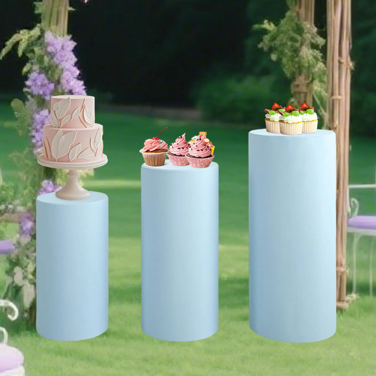 Cylinder Dessert Pedestal Cover, Cylinder Plinth Stand Cover, Wedding Party Decor Prop,
