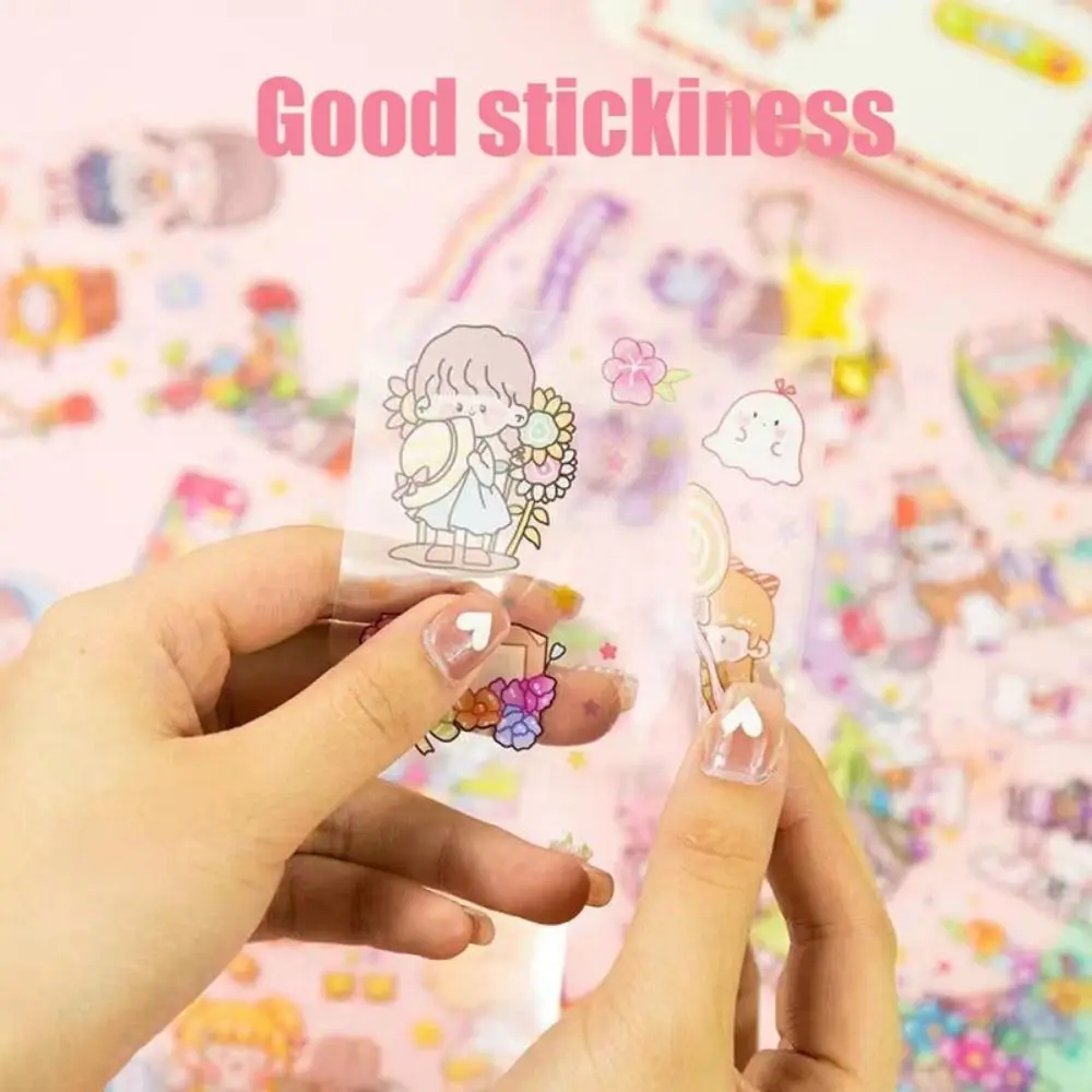 10/20/50Pcs Cute Cartoon Patterns Water Cup Stickers Transparent DIY Notebook Decoration Waterproof Scrapbook Decor