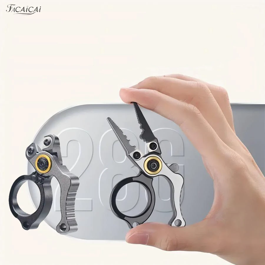 

Compact Fishing Pliers with Integrated Line Cutter & Split Ring Opener, Lockable, Durable for Anglers - Ideal for Thanksgivin
