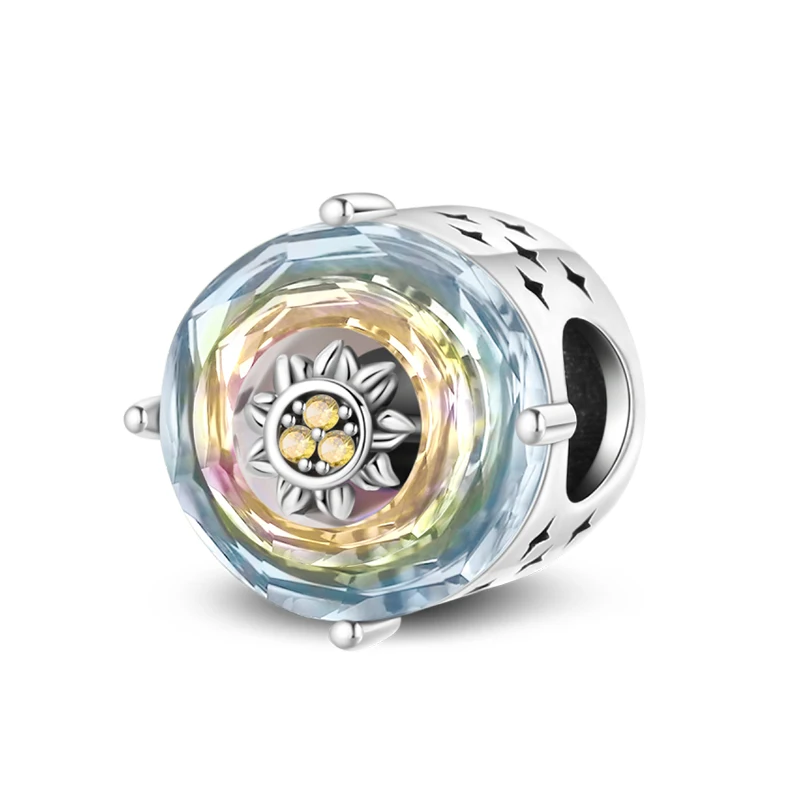 Popular 925 Sterling Silver Shining Sun Charms Bead Fit Orig