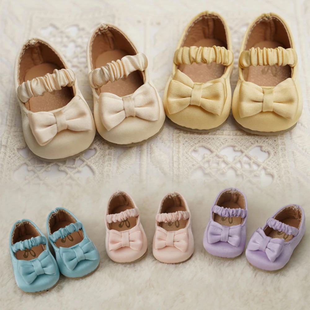 D09-P725 children handmade toy 1/4 1/6 gl yosd Doll MSD DD BJD/SD doll shoes colorful Bow tie straps 1pair