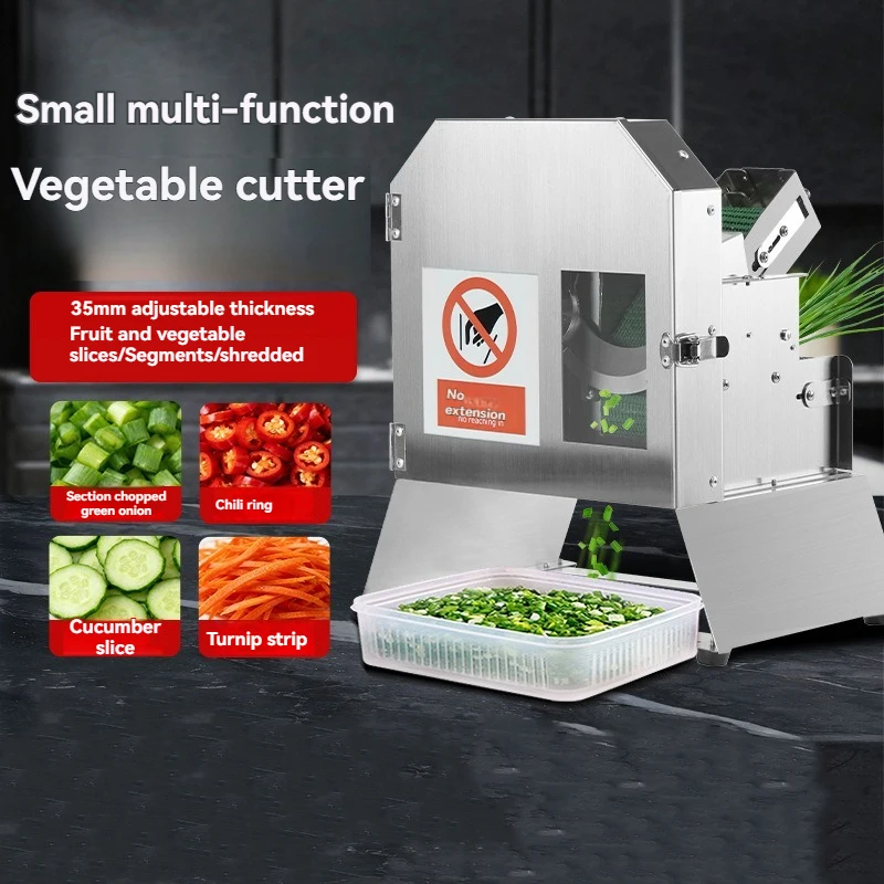 Электрическая овощерезка, многофункциональная коммерческая ремень из нержавеющей стали, двигатель из чистой меди, емкость 100 кг/ч, кухня