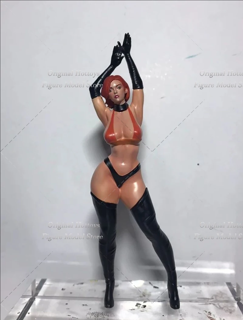 재고 있음 1/18 스케일 여성 군인 짧은 빨간 머리 핫걸 미니 조형물 풀세트 액션 피규어 모델 인형 선물 컬렉션