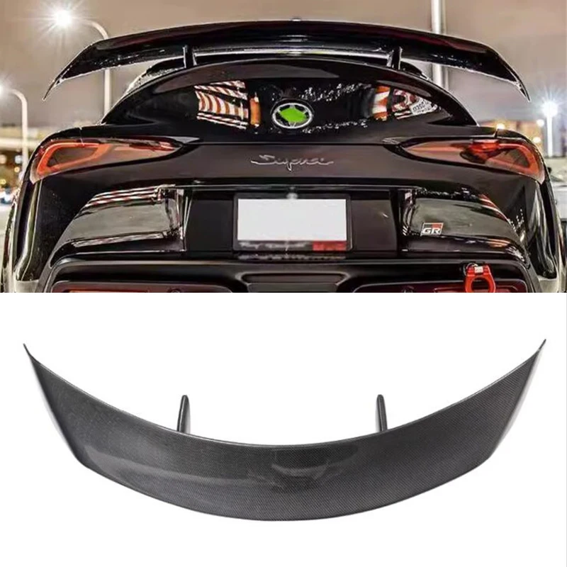 For Aimgain Style Real Carbon Fiber Accessories Spoiler Toyota Supra A90 2019 2020 2021 Car Trunk Refit Wing Tail Body Kit