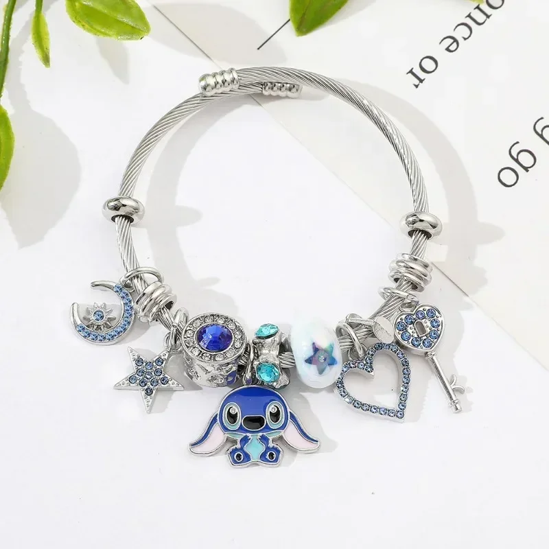 Pulsera Pandora de punto de Disney, dibujos animados de Anime, cuentas de punto bonitas, adornos de joyería, regalos de vacaciones para niñas y niños