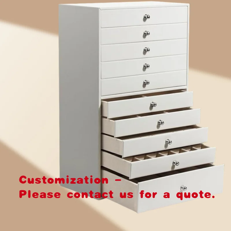 custom.Luxury Modern Rectangular Jewelry Storage Cabinet High-End 10 Layer Large Capacity Jewelry Watches Rings Earring