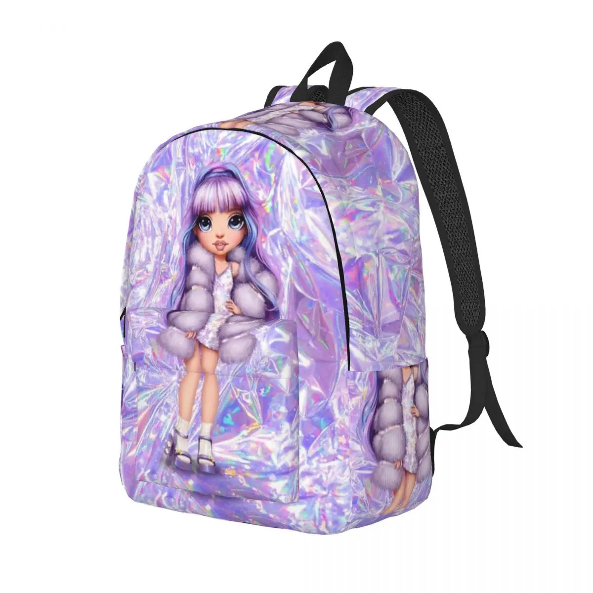 Rainbow High Violet Willow Canvas Escola Bookbag, Daypack para Adolescentes Estudante, Bookbag ao ar livre para Middle High College