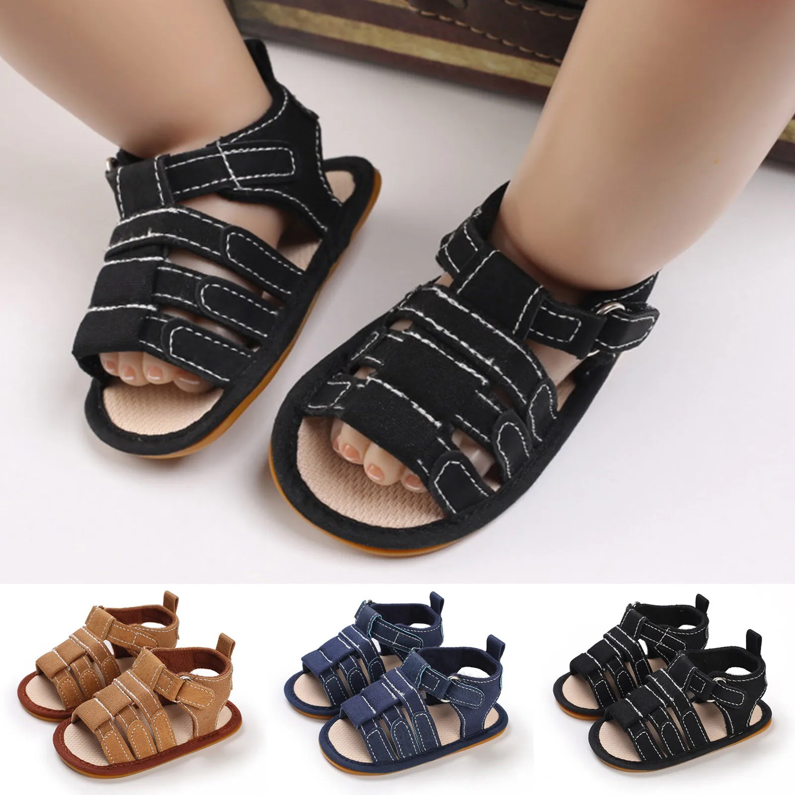 

Shoes for Boys Wide Width Spring And Summer Children Baby Toddler Shoes Boys And Girls Sandals Flat Bottom Beach Sandals Boys