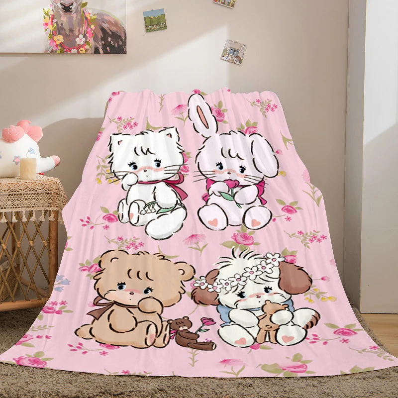 

Fleece Blanket Sofa B-Mikkos Cute Warm Bed Camping Custom Nap Fluffy Soft Blankets for Winter King Size Microfiber Bedding