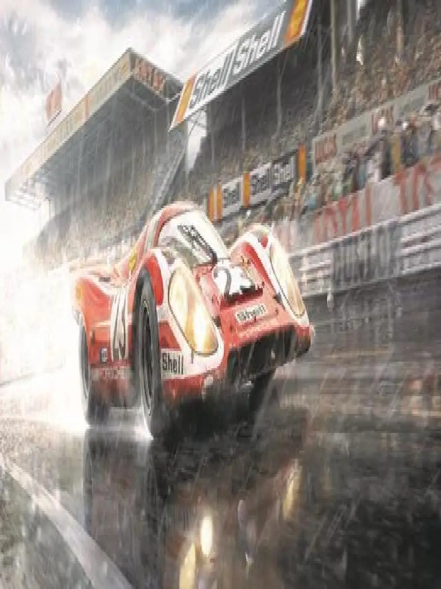 Le Mans Racing HD طباعة على القماش ، فن سيارة يمكن تحصيله ، ديكور جداري لغرفة المعيشة