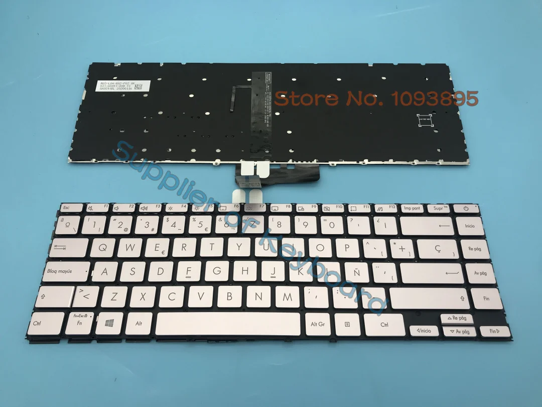 New For ASUS ZenBook UM425 UM425UA UM425IA UX425 UX425E UX425EA UX425JA Laptop Latin Spanish Keyboard Silver Backlit