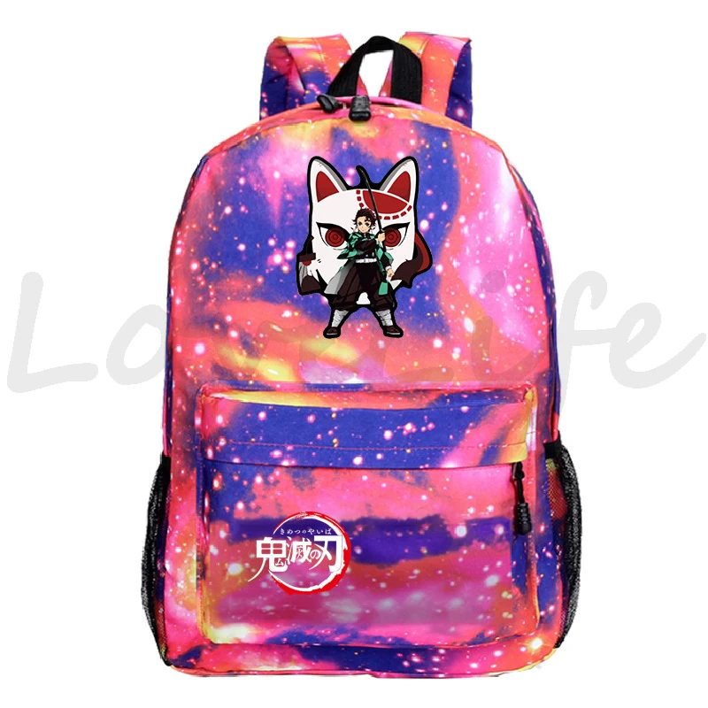 Mochila Demon Slayer: Kimetsu no Yaiba Zaino Borse da scuola Giappone Manga Zaino Ragazze Ragazzi Cartoon Bookbag Viaggio Sport Daypack