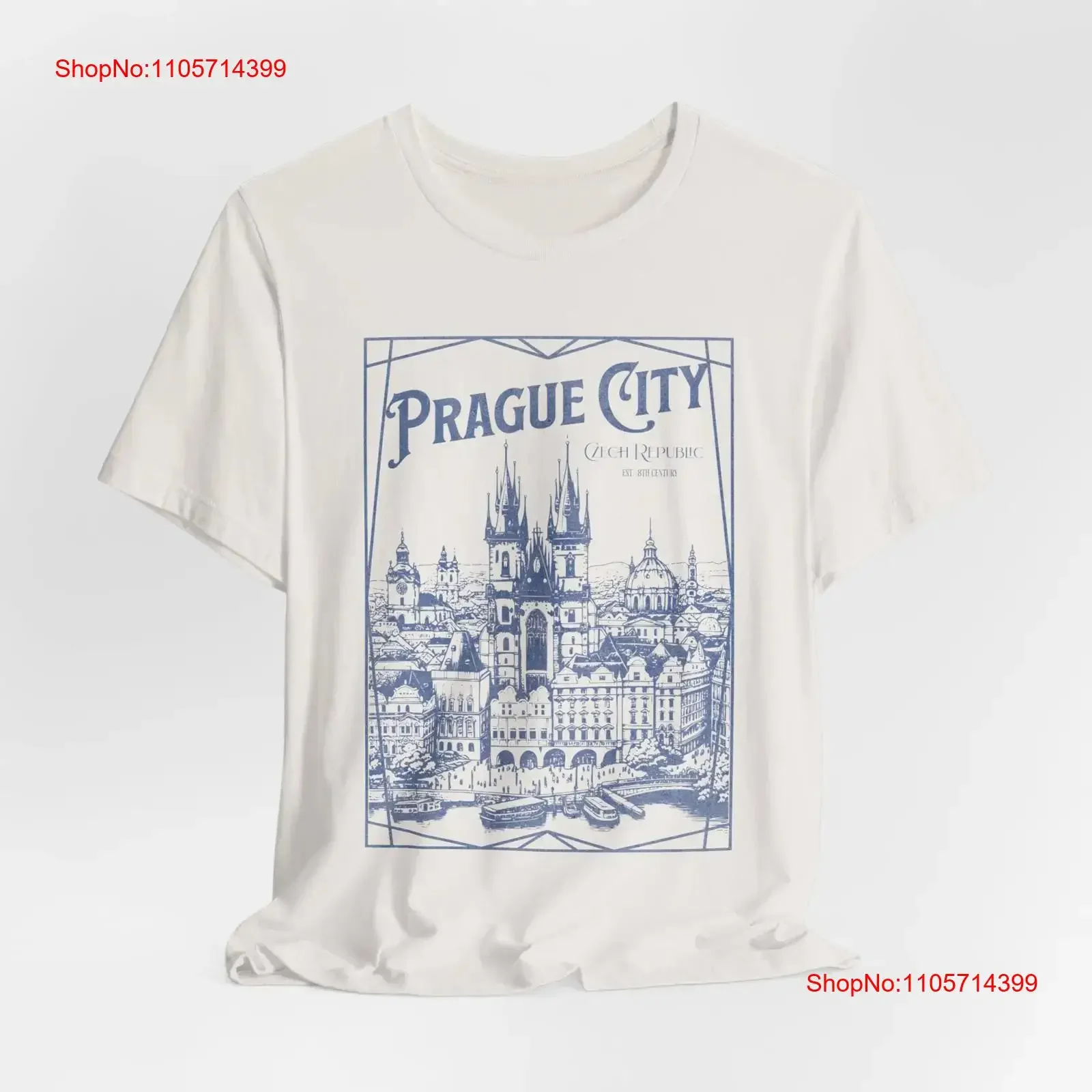 Vintage T Shirt Prague Czech Republic Travel for Her Him Euerope City art vintage Washed Breathable streetwear Casual