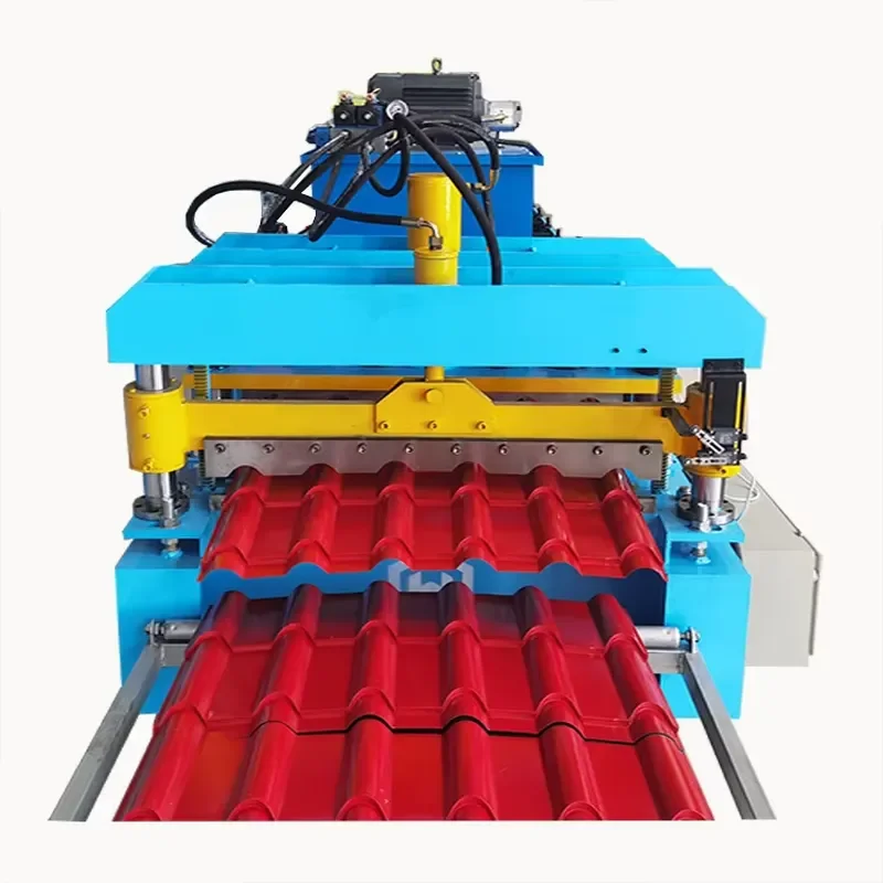 High Speed Roof and Wall Panel Roll Forming Roofing Tile Making Machine Cr 12 High Grade Steel Colored Glaze Steel Tile 15