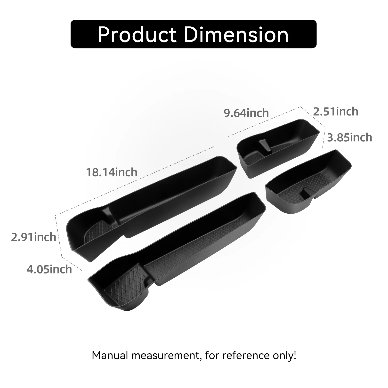 4PCS for Geely EX2 2025 2026 Front Rear Door Side Storage Box Gate Handle Organizer Tidying TPE Car Interior Accessories Black