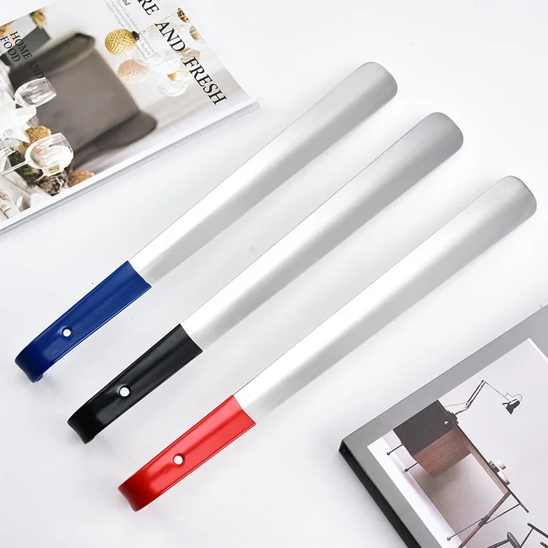 

New 1Pcs Metal Shoe Horns 42cm Long Handled Shoehorn Pregnant Woman Elderly Shoe Spoon Home No Bending Over Wearing Shoe Spatula