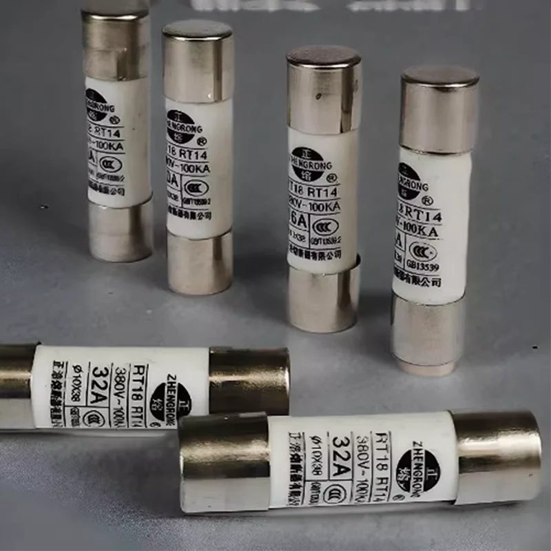 20 PCS RT18-32 RO15 R015 10X38mmCeramic Fuse 380V/500V -100KA AC 1A-32A Low Voltage Cylindrical Fuse for Electrical Protection