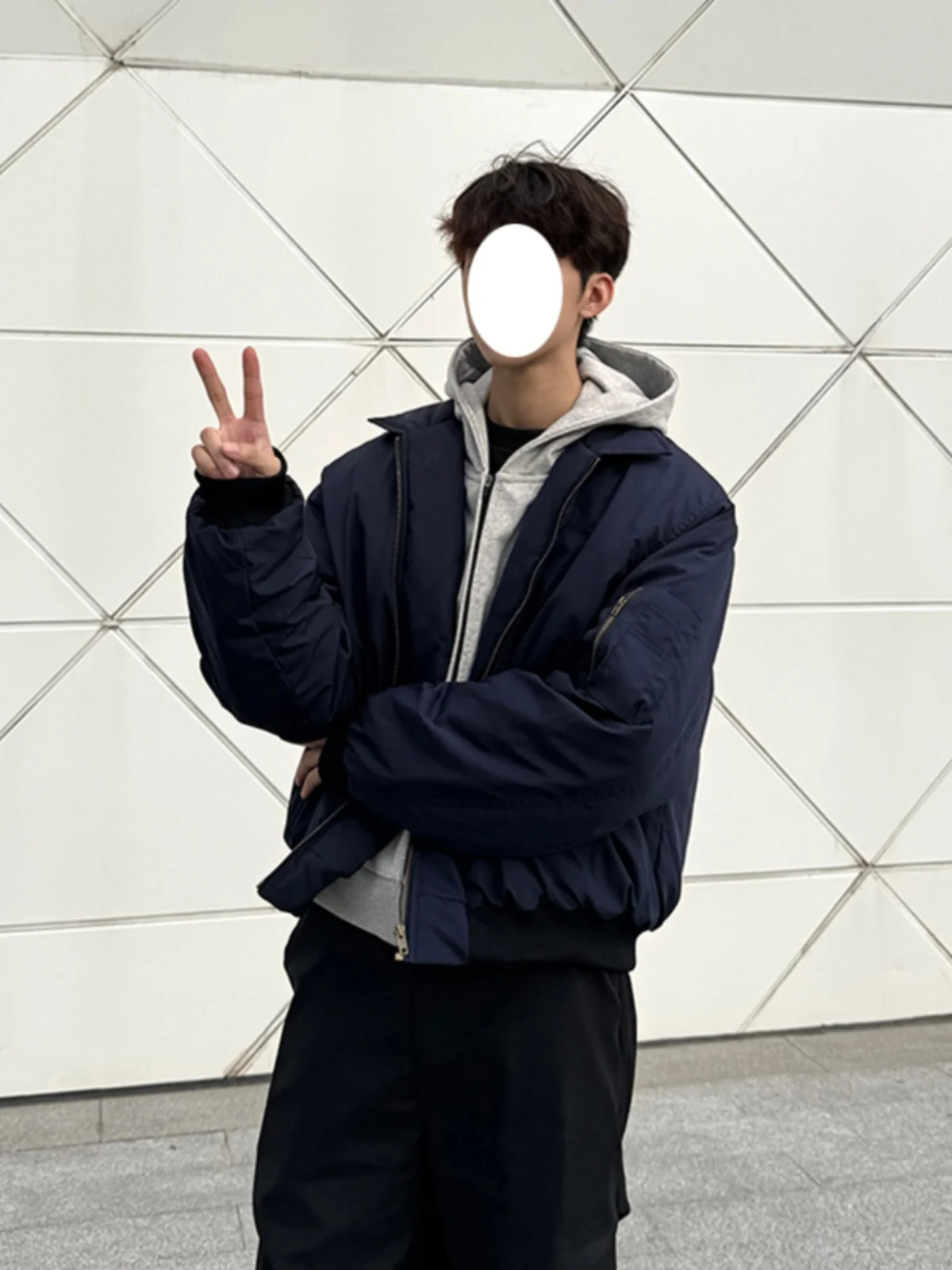 

Мужская зимняя куртка-бомбер American Style из хлопка и полиэстера с воротником-стойкой, ветрозащитная, утепленная