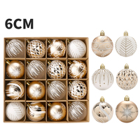 16Pcs/6CM Christmas Balls Decorative Supplies Exquisite Christmas Tree Pendant Ornaments New Year Party Home Decoration