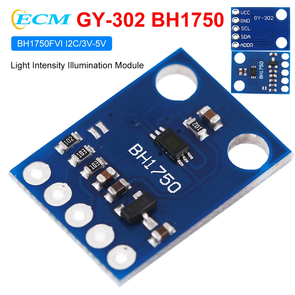 GY-302 BH1750 Light Intensity Illumination Module 3V-5V Digital Light Intensity Sensor Board BH1750FVI I2C Interface for Arduino