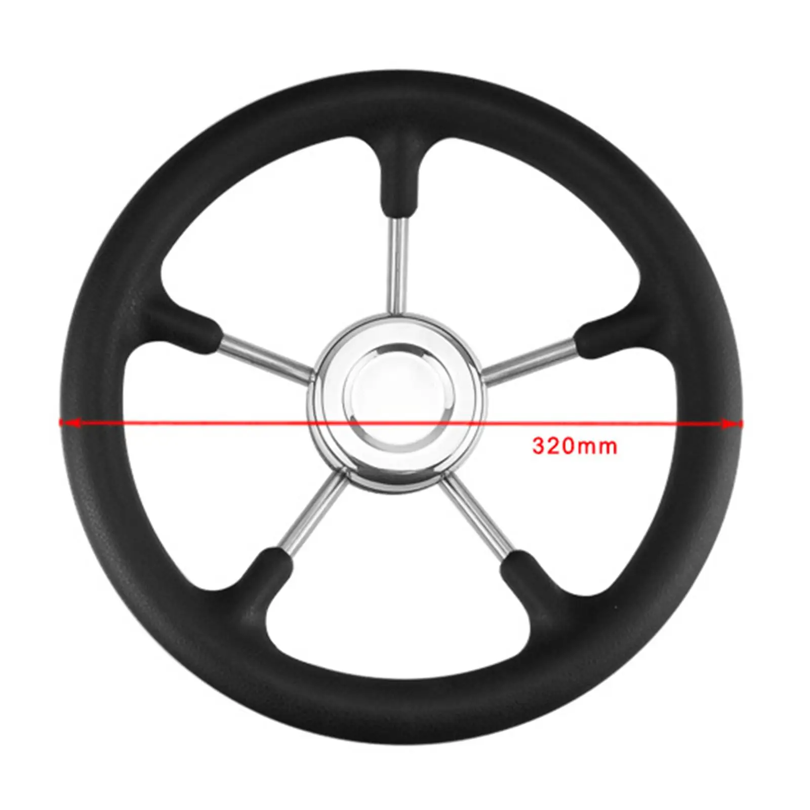 Stainless Steel Boat Steering Wheel with PU Foam Grip Marine Decor Console Accessory for Boat Equipment