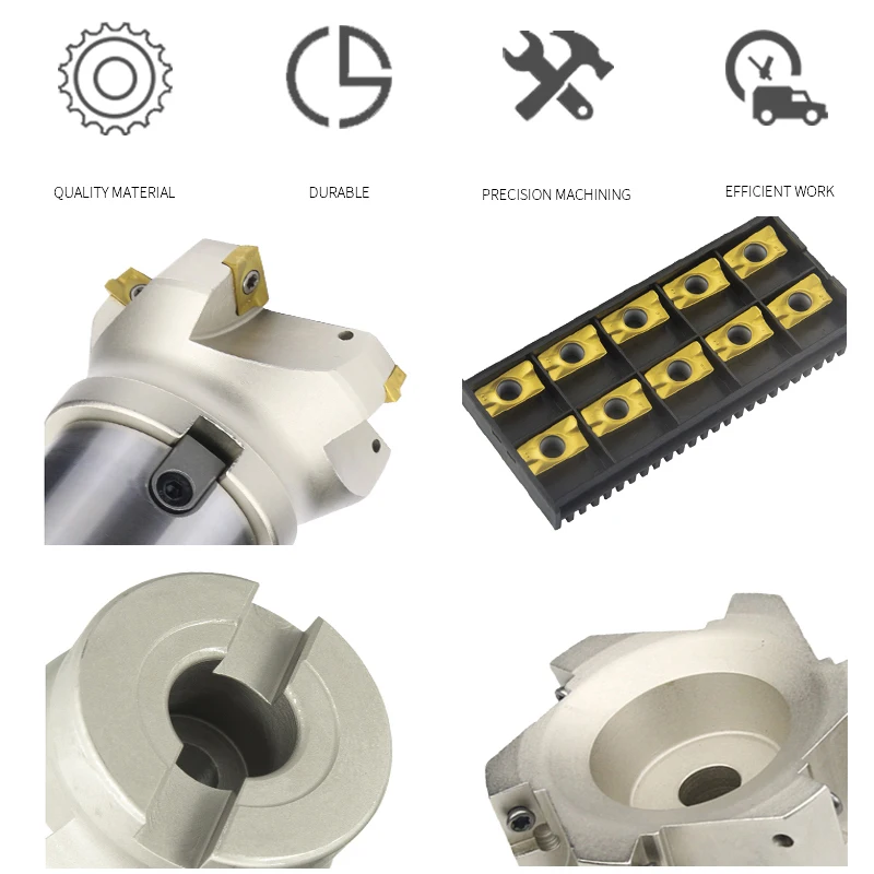 Imagem -04 - Ferramentas do Cortador de Trituração da Cara do Ombro do Cnc Inserção do Carboneto Bap300r Bap400r Bap400r Apmt1135 Apmt1604
