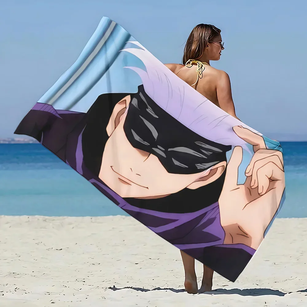 Jujutsu Kaisen Gojo Satoru Beach Towel Microfiber Sand Free Quick Dry Soft Sandproof Pool Towels Gift for Women Travel