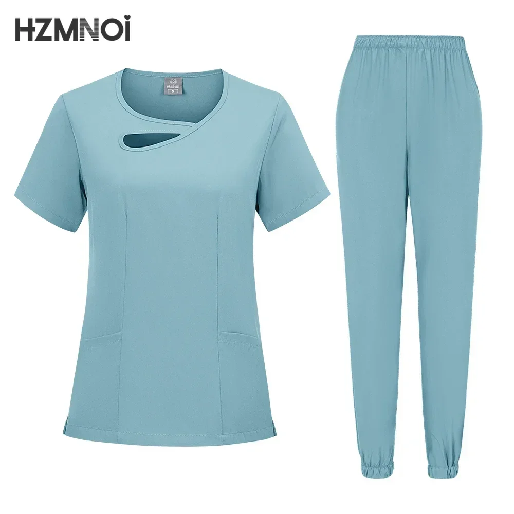 Chirurgische uniformen Vrouw Verpleging Enfermeria Sets Top + Broek Artikelen Medische Uniform Scrubs Klinische Schoonheidssalon ziekenhuispakken