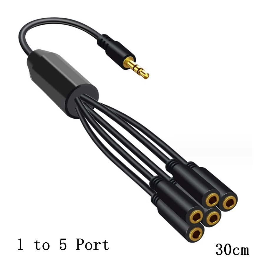 Audio Splitter 3.5 mm Cable 3.5mm 3 Female to Male Jack 1 to 2 3 4 5 Adapter Aux Cable for iPhone Samsung MP3 Player Headphone