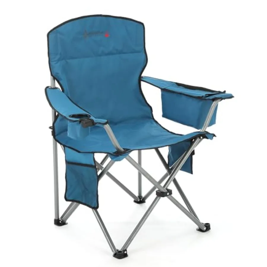 

Heated Camping Chair Heavy-Duty Portable Folding Chair with 3 Heat Modes, 6-Can Cooler, Cup and Wine Glass Holder Supports 330l