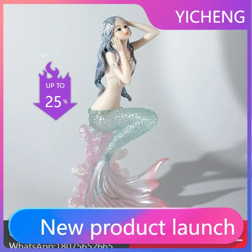 

LYY New Pure Natural Coral Mermaid Ornament Home Decoration Landscaping