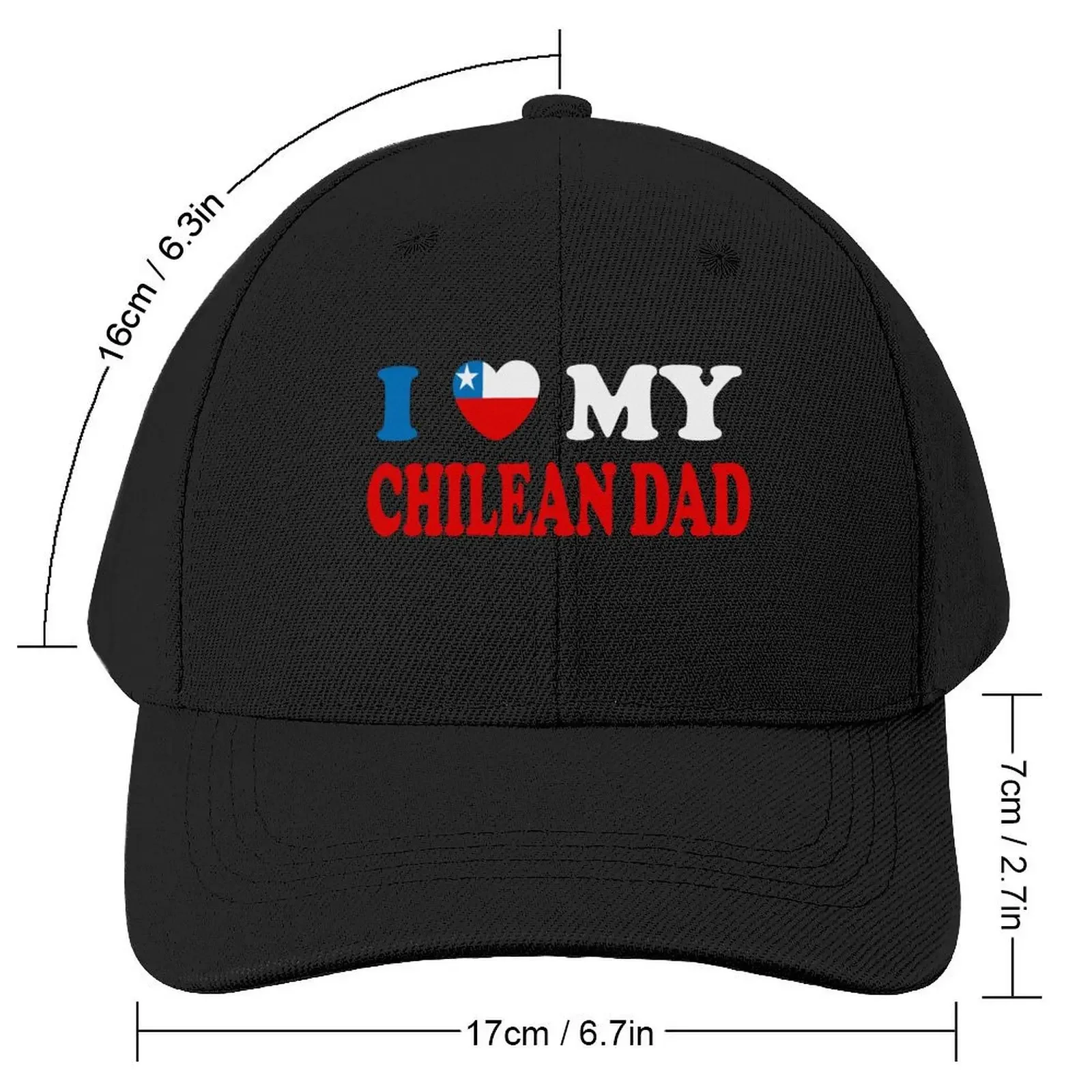 I Love My Chilean Dad - i Heart my Chilean Dad Baseball Cap Military Cap Man Big Size Hat Women Men's