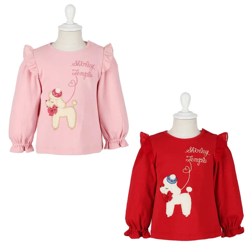 

Girls Long Sleeved T-shirts Cartoon Cute Hoodies Plush Puppy Sweater Baby Girl Clothes Roupa Infantil Menina Korean Kids T-shirt