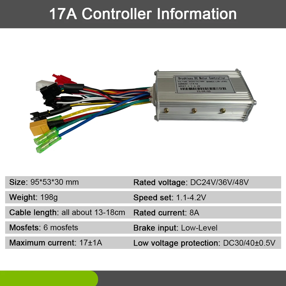 JN 17A 26A 30A Three-Mode Sine Wave Controller with JN V889 LCD Display Use for 36V 48V 250W-1000W Motor Conversion Parts