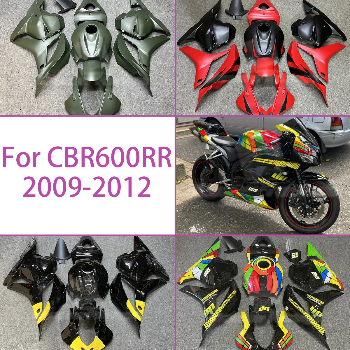 

Подходит для 2009 2010 2011 2012 Honda CBR600RR, пластиковые панели кузова для мотоцикла, комплект обтекателя 09 10 11 12 CBR 600RR