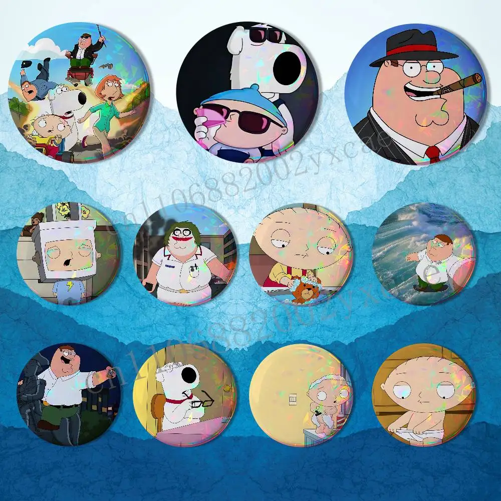 

meme Cutaway Gags Family Guy Round Exquisite Badge Brooches Creative Pins For Clothes Hat Backpack Gift Accessories