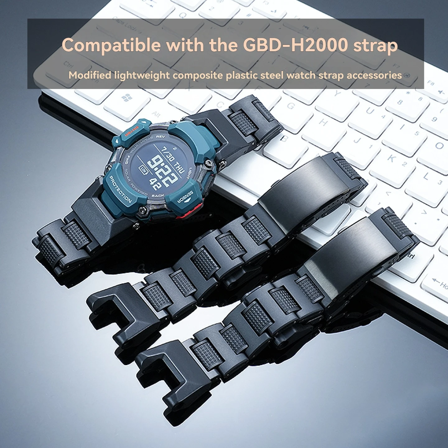 For Casio 3515 GBD-H2000 Watch: Composite Plastic-Steel Lightweight Strap and Sport Bracelet Replacement Parts
