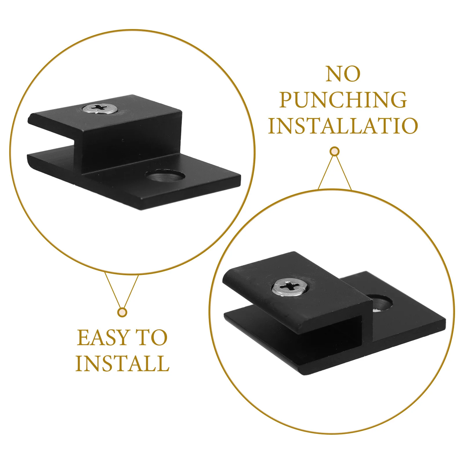 6 шт., зажимы для крепления стекла, прочный зажим из алюминиевого сплава, черные зеркальные подвесные кронштейны для настенного акрилового держателя вывесок